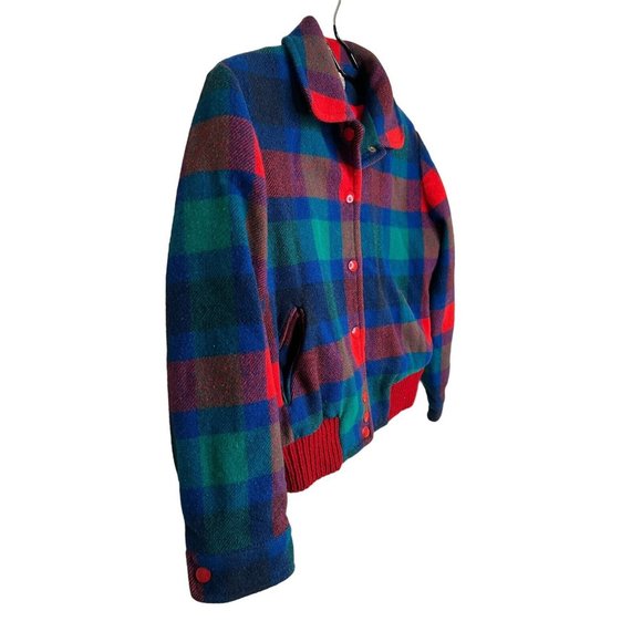 Pendleton Wool Jacket Kids Colorful Checkered Size Medium ? Thinsulate 80s 90s - Picture 2 of 16